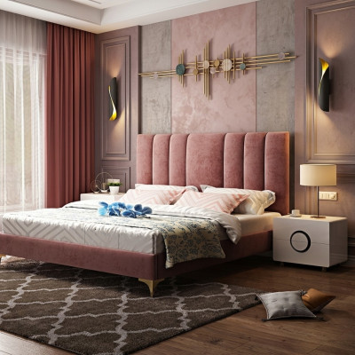 Luxus Schlafzimmer Möbel Komplett 3tlg. Set Bett 2x Nachttische Modernes