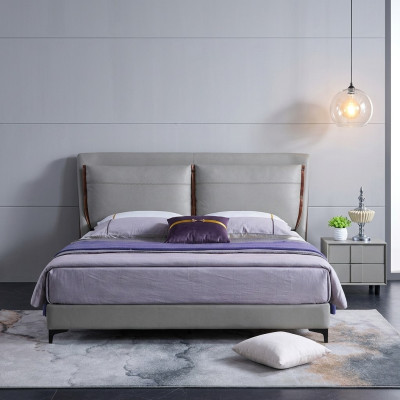 Holzbett Bett Doppelbett Luxus Möbel Schlafzimmer Hotel 180x200cm Betten Leder