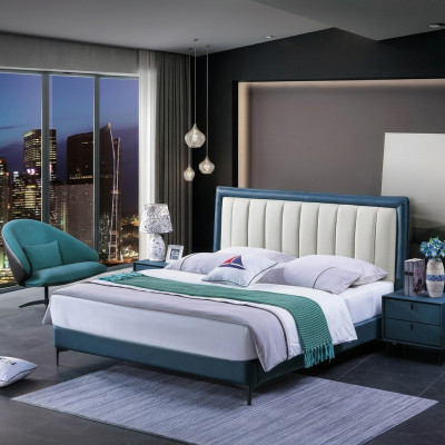 Leder Bett Polster Design Luxus Doppel Hotel Ehe Betten Deko Holz Schlaf