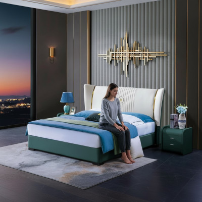 Holz Design Bett Luxus Doppel Ehe Hotel Modernes Gestell Schlaf Zimmer