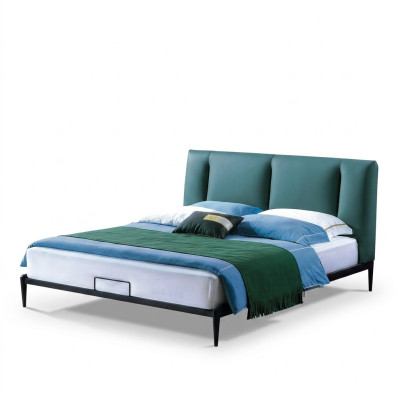 Grünes Design Bett Doppel Luxus Ehe Modernes Hotel Gestell Schlaf