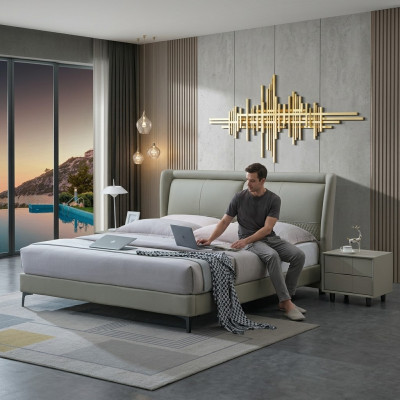 Doppelbett Schlafzimmer Betten Luxus Möbel Doppel Bett Beige Hotel Einrichtung