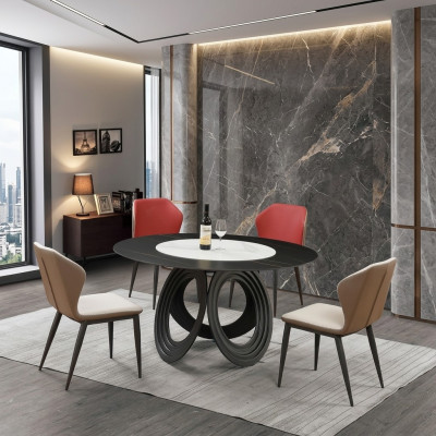 Designer Holz Ess Wohn Zimmer Set Deko Tisch 4x Lehn Stühle Set Garnitur