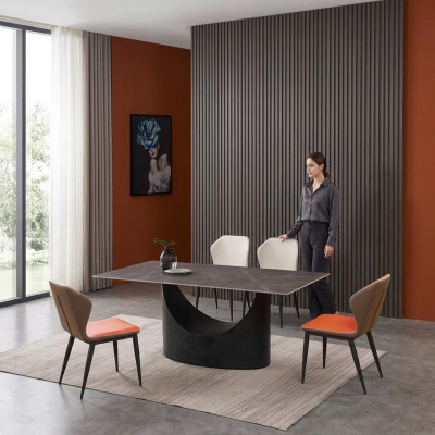 Design Ess Tisch 4 Stühle Set Garnitur Zimmer Gruppe 5 tlg. Tische Marmor