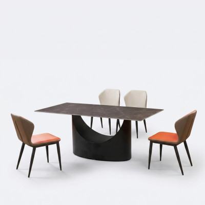 Design Ess Tisch 4 Stühle Set Garnitur Zimmer Gruppe 5 tlg. Tische Marmor