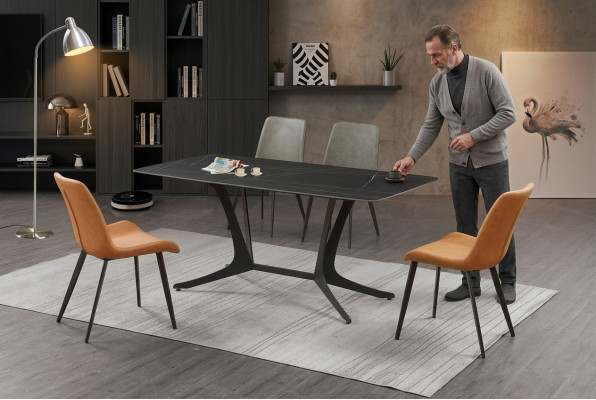 Esszimmer Luxus Tisch Säulen Tische Gruppe 5tlg. Set Garnitur Lehnstuhl