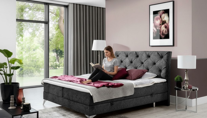 Bett Textil Polster Doppel Design Barock Modern Stil Chesterfield Betten Hotel