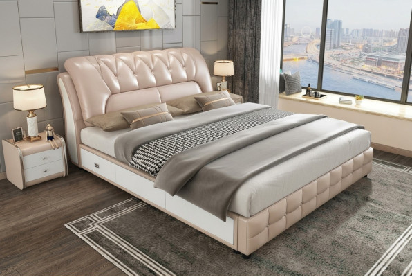 Designer Bett Polster Design Luxus Doppel Hotel Betten 180x200cm