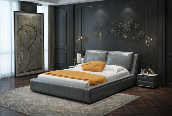 Designer Bett Luxus Doppel Leder Hotel Metall Betten Doppel Schlaf Zimmer Neu