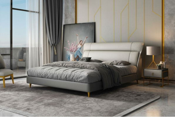 Design Leder Bett Luxus Polster Betten Doppel Modernes Ehe 180x200 Moderne Neu