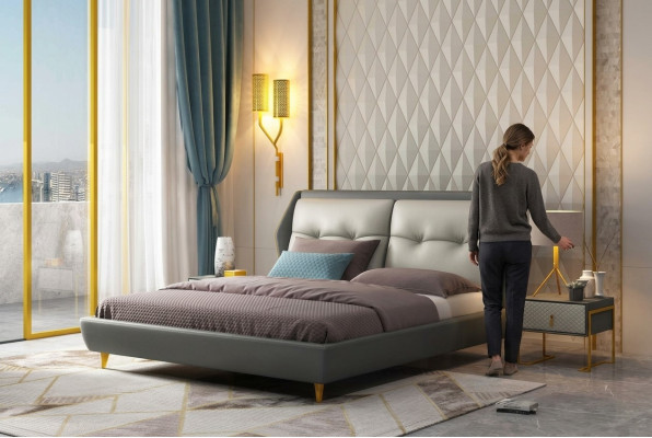 Design Leder Bett Luxus Polster Betten 180x200 Möbel Schlafzimmer