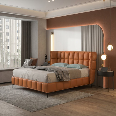 Bett Polster Design Luxus Hotel Betten Ehe 180x200cm Leder Doppel