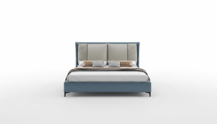 Designer Bett Schlafzimmer Betten Textil Leder Hotel Luxus Polster Samt Stoff