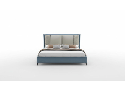 Designer Bett Schlafzimmer Betten Textil Leder Hotel Luxus Polster Samt Stoff
