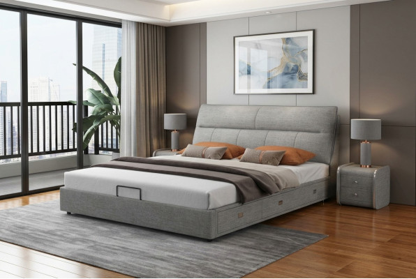 Design Leder Bett Modernes Hotel Gestell Luxus Schlaf Zimmer Doppel Betten Ehe