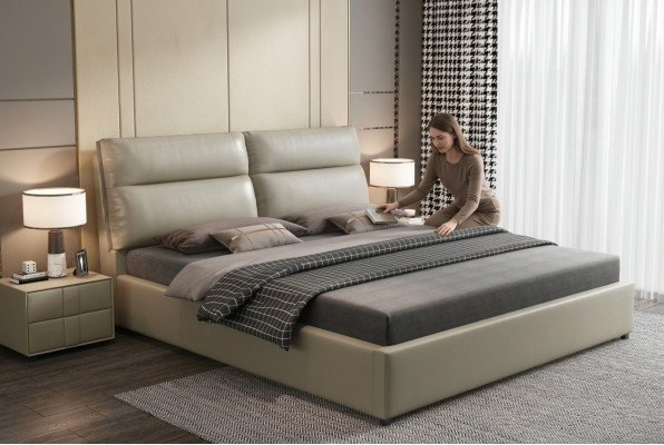 Design Bett Schlafzimmer Textil Leder Polster Moderne Betten 180x200cm
