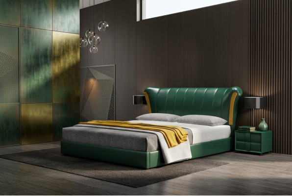 Bett Polster Klassisches Doppelbett 180x200cm Holz Betten Schlafzimmer