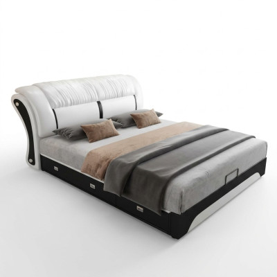 Bett Polster Design Luxus Doppel Hotel Ehe Schlaf Zimmer Leder 180x200cm Betten