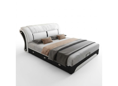 Bett Polster Design Luxus Doppel Hotel Ehe Schlaf Zimmer Leder 180x200cm Betten
