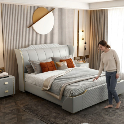 Designer Holz Bett Edles Möbel Doppel Betten Schlafzimmer 180x200cm