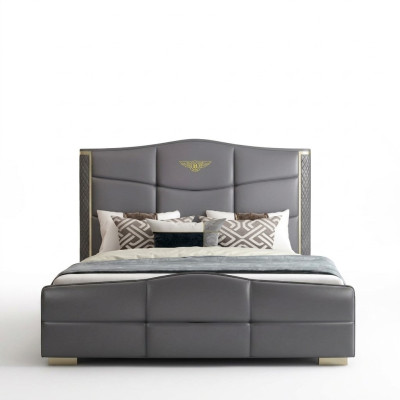 Design Doppelbett Lederbett Betten Bett Leder Polster Ehe 180x200cm