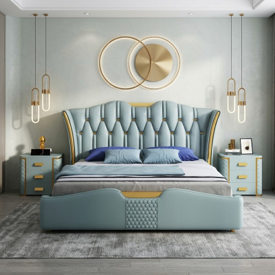 Grünes Schlafzimmer Bett Polster Design Doppel Hotel Betten 180x200cm