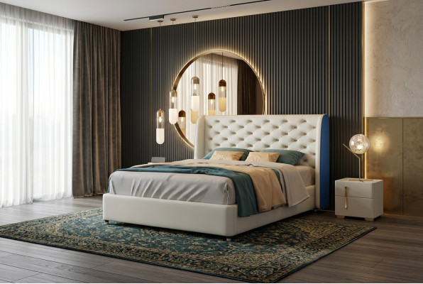 Bett Polster Design Luxus Doppel Hotel Betten Schlaf Zimmer Leder Modern