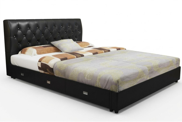 Chesterfield Designer Bett Schlafzimmer Textil Leder Polster Italienische