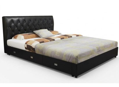 Chesterfield Designer Bett Schlafzimmer Textil Leder Polster Italienische