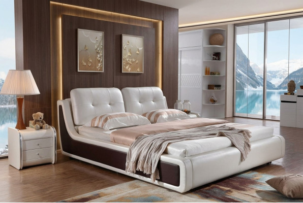 Doppelbett Bett Ehebett Design Luxus Polsterbett Einrichtung Textil Betten