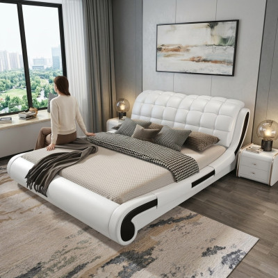 Doppelbett Bett Ehebett Design Polsterbett Designbett Leder Betten