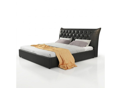 Designer Doppelbett Bett Betten Schlafzimmer Leder Luxus Hotel Polster