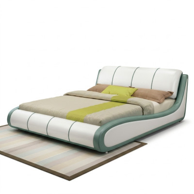 Designer Bett Schlafzimmer Luxus Doppelbett Betten Leder Hotel Polster