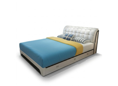 Doppelbett Bett Ehebett Design Luxus Polsterbett Luxur Designbett Leder
