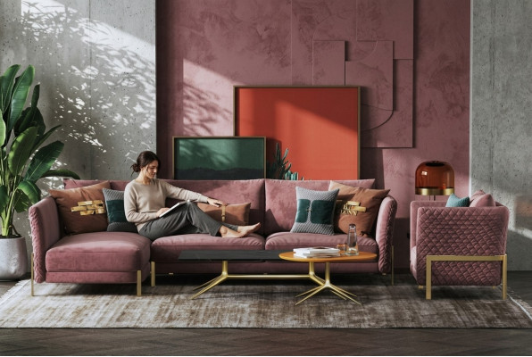 Wohnlandschaft Ecksofa L Form Sessel Set Garnitur Modern Sofa Textil