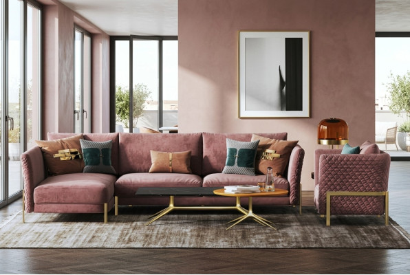 Wohnlandschaft Ecksofa L Form Sessel Set Garnitur Modern Sofa Textil