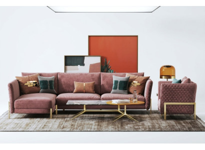 Wohnlandschaft Ecksofa L Form Sessel Set Garnitur Modern Sofa Textil