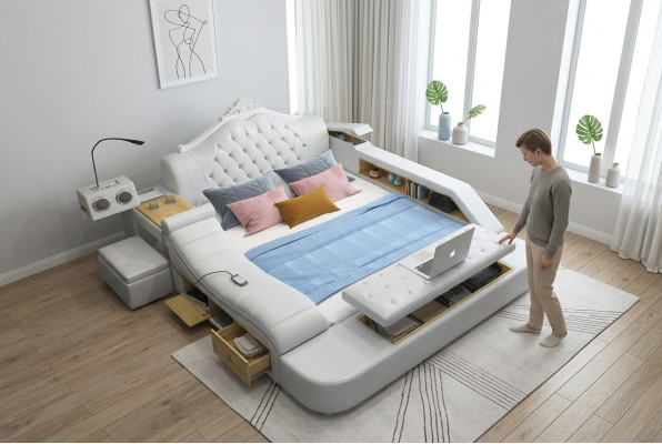 Multifunktion Bett Betten Deko Ehebett Doppelbett Polsterbett Schlafzimmer