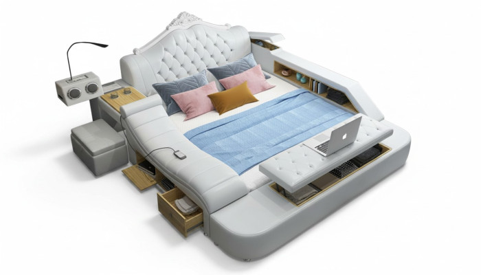 Multifunktion Bett Betten Deko Ehebett Doppelbett Polsterbett Schlafzimmer