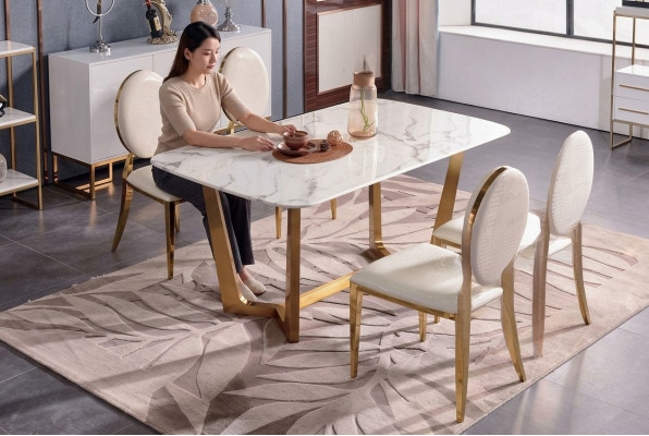 Esstisch Moderner Tisch Esszimmer Garnitur 4x Stuhl Set 5 tlg.Set