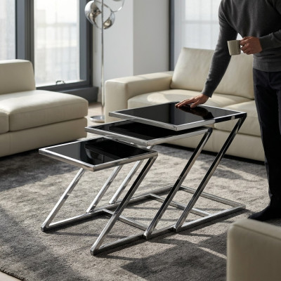 Set 3x Couchtisch Kaffeetisch Design Beistelltisch Tische Wohnzimmertisch