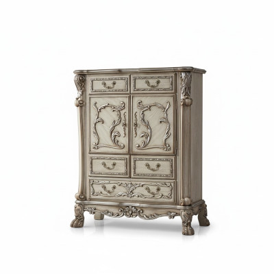Barock Kommode Schrank Luxus Kommoden Schrank Regal Konsole Möbel Silber Regale