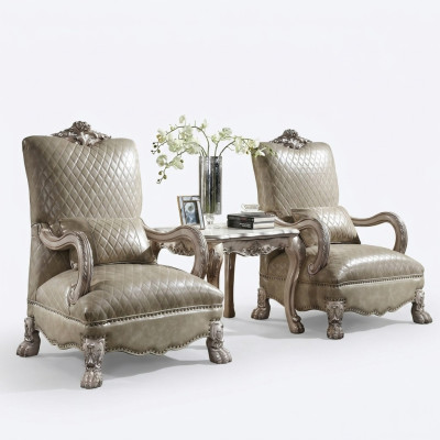 Sessel Hotel Polster Stühle Klassischer Einsitzer Holz Leder Wohnzimmer Barock