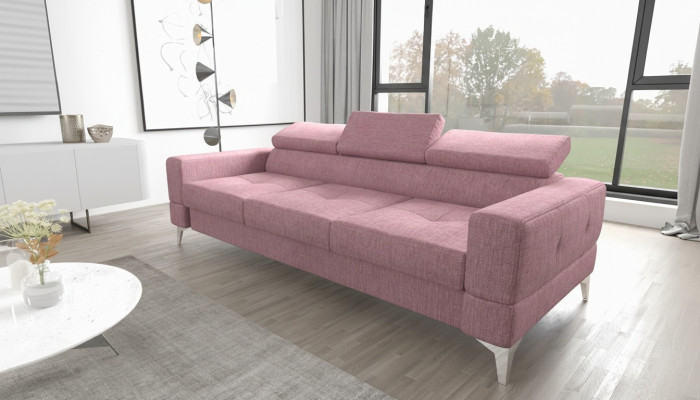 Dreisitzer Couch Polster Design Sofa Moderne 3er Sitz Zimmer Möbel Rosa Sofas