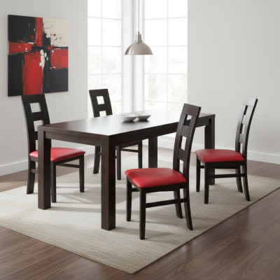 Set 4x Stuhle Luxus Design Polster Massiv Holz Küche Esszimmer Stühl Sitz neu