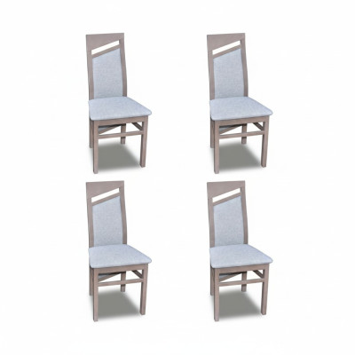Designer Holz Textil Polster Stühle Gastro Esszimmer Stoff Set 4x Sessel Stuhl