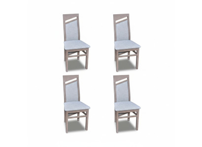 Designer Holz Textil Polster Stühle Gastro Esszimmer Stoff Set 4x Sessel Stuhl