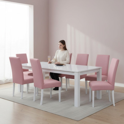 Esszimmer Stühle Leder Gruppe Garnitur Holz Set 8x Stuhl Set Sessel Garnitur Neu