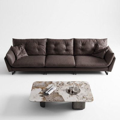 Sofa 4 Sitzer Sofas Luxus Kunstleder big Polster 260cm Designer Möbel