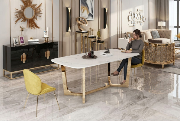 Italienische Stil Möbel Esstisch Tisch Holz Möbel Esszimmer 180x90cm Esstische